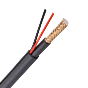  Cable Combinado RG59 + alimentación Rollo de 300 metros Cubierta color negro